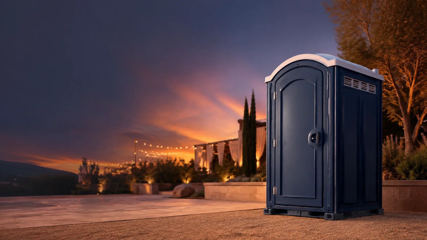 Portable restroom shown for rental planning in Holladay, UT